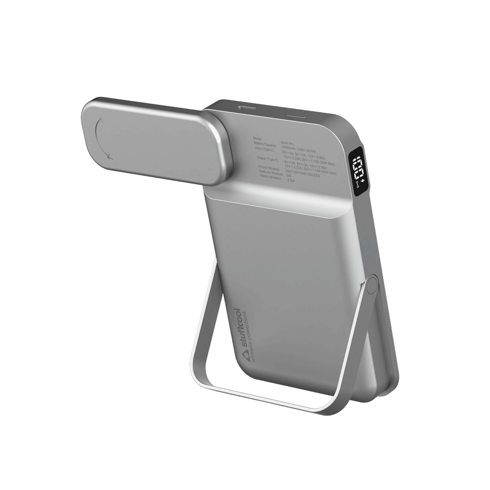 10000 mAh 35W Fast Charging Power Bank (1 Type C Port, Premium Aluminium Casing, MagSafe Compatible, Built-in Apple Watch Charger, Silver) - Image 7