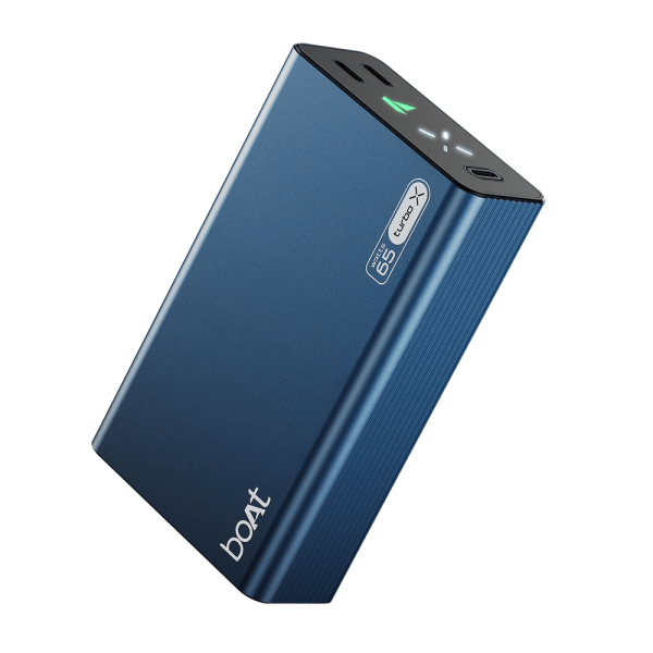 20000 mAh 65W Fast Charging Power Bank (2 Type C Ports, LED Indicator, Navy Blue)