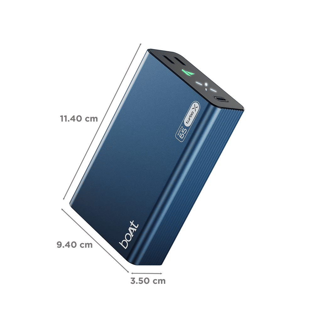 20000 mAh 65W Fast Charging Power Bank (2 Type C Ports, LED Indicator, Navy Blue) - Image 3
