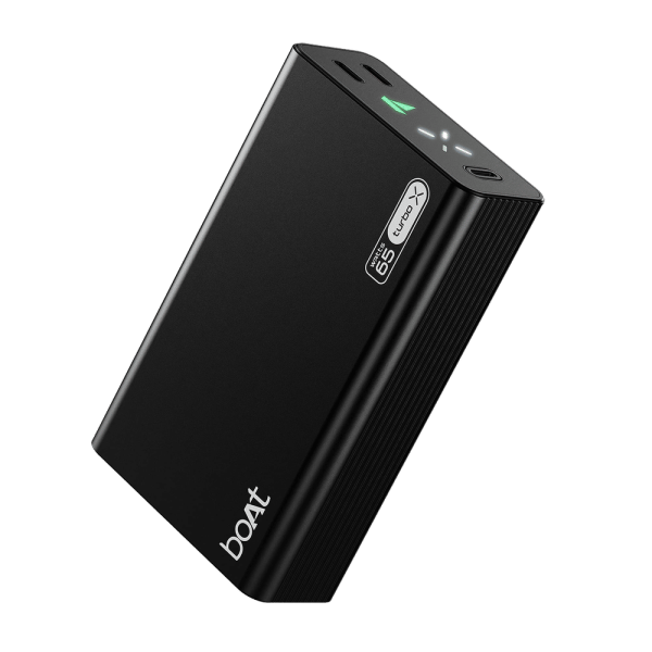 20000 mAh 65W Fast Charging Power Bank (2 Type C Ports, LED Indicator, Onyx Black)