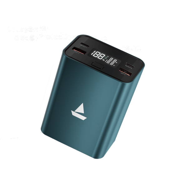 27000 mAh 160W Fast Charging Power Bank (2 Type C, 2 Type A Ports, Sleek Aluminium Casing, Scratch Resistant, Gunmetal)