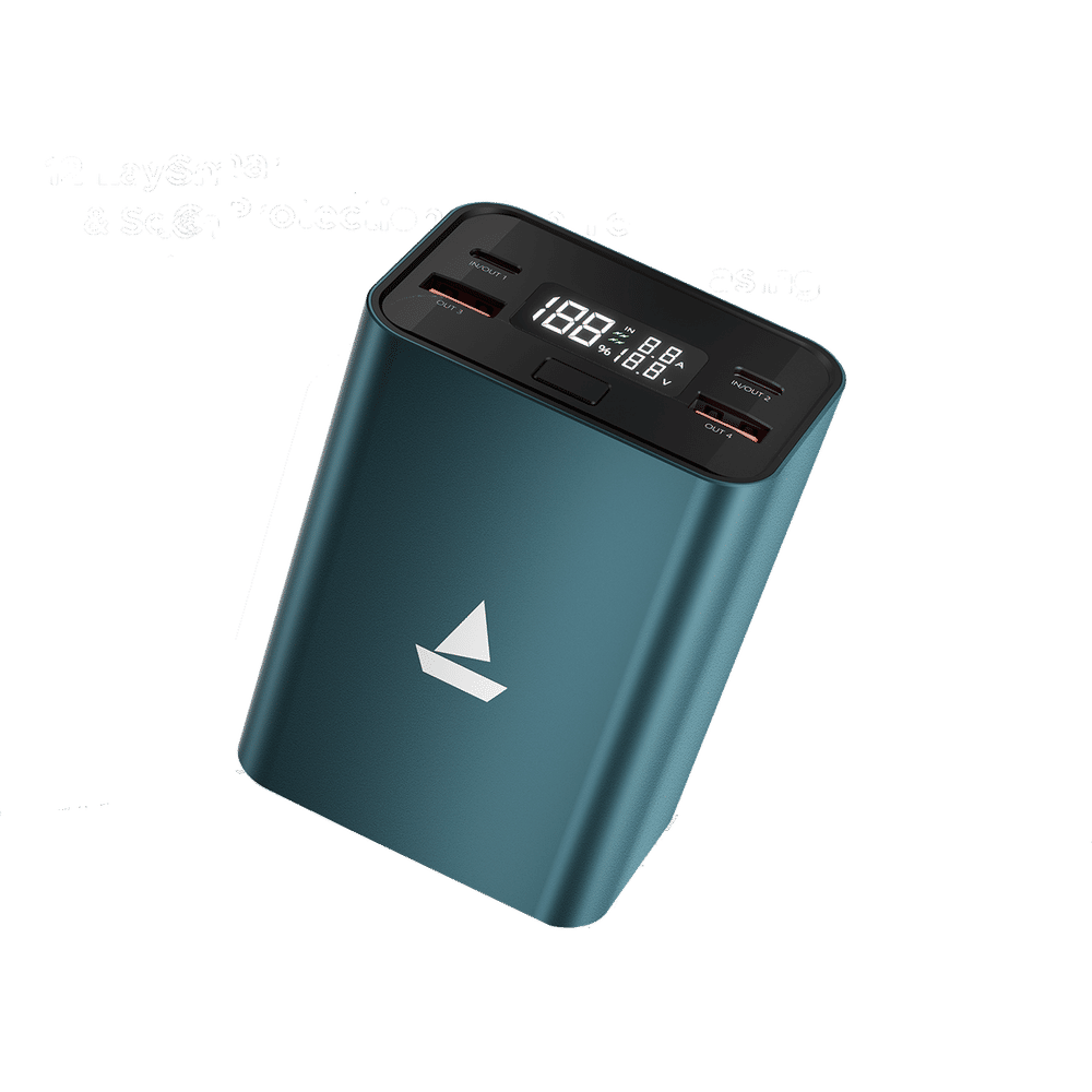 27000 mAh 160W Fast Charging Power Bank (2 Type C, 2 Type A Ports, Sleek Aluminium Casing, Scratch Resistant, Gunmetal)