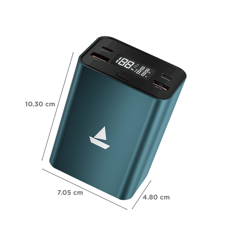 27000 mAh 160W Fast Charging Power Bank (2 Type C, 2 Type A Ports, Sleek Aluminium Casing, Scratch Resistant, Gunmetal) - Image 3