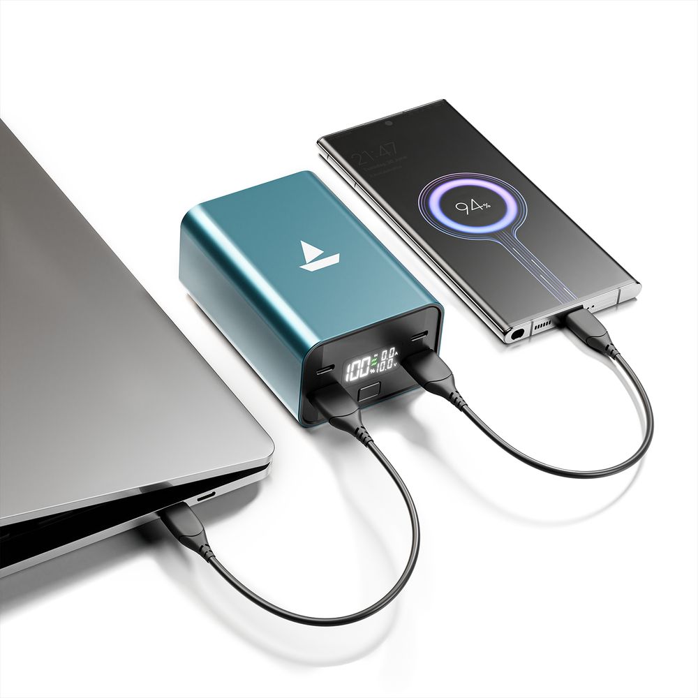 27000 mAh 160W Fast Charging Power Bank (2 Type C, 2 Type A Ports, Sleek Aluminium Casing, Scratch Resistant, Gunmetal) - Image 4
