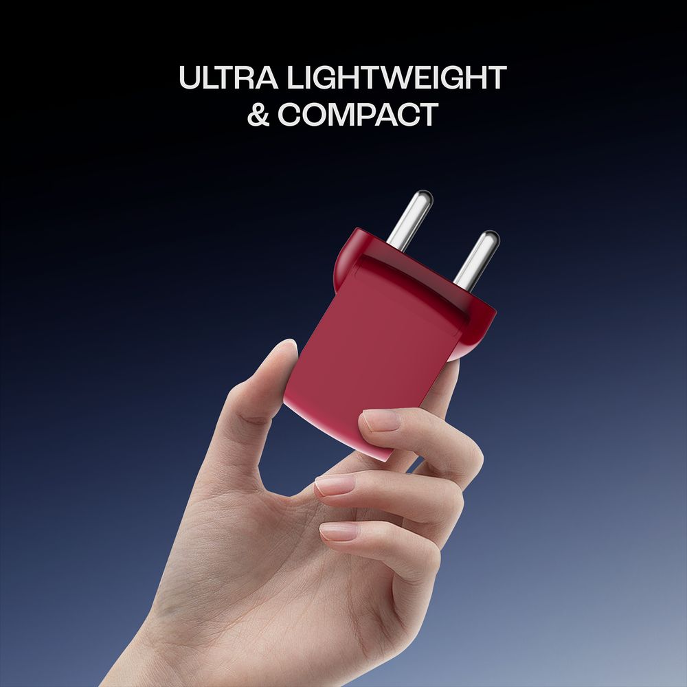35W Type A & Type C 2-Port Fast Charger (Adapter Only, 12-Layer Smart IC Protection, Monarch Red) - Image 4